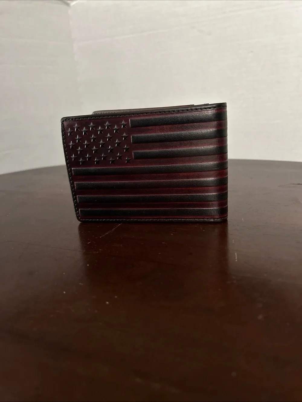 American Flag RFID-Blocking men ‘s Wallet in Brown Genuine Leather